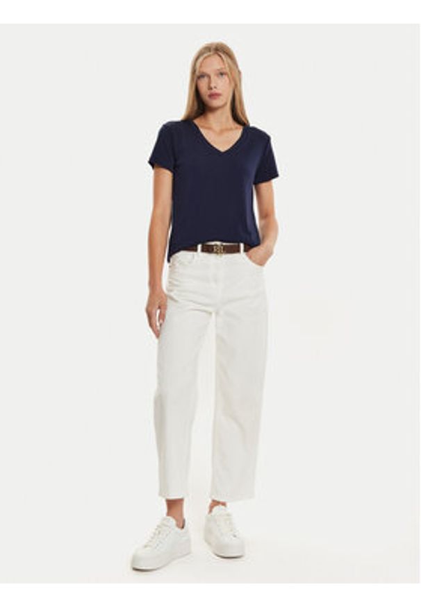 Lauren Ralph Lauren - LAUREN RALPH LAUREN T-Shirt ILN62373 Granatowy Regular Fit. Kolor: niebieski. Materiał: bawełna