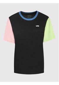 Vans T-Shirt Left Chest Colorblock VN0A7RSQ Czarny Regular Fit. Kolor: czarny. Materiał: bawełna