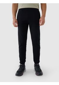 4f - 4F Spodnie dresowe joggery męskie - czarne 3XL. Kolor: czarny. Materiał: dresówka. Wzór: gładki, ze splotem