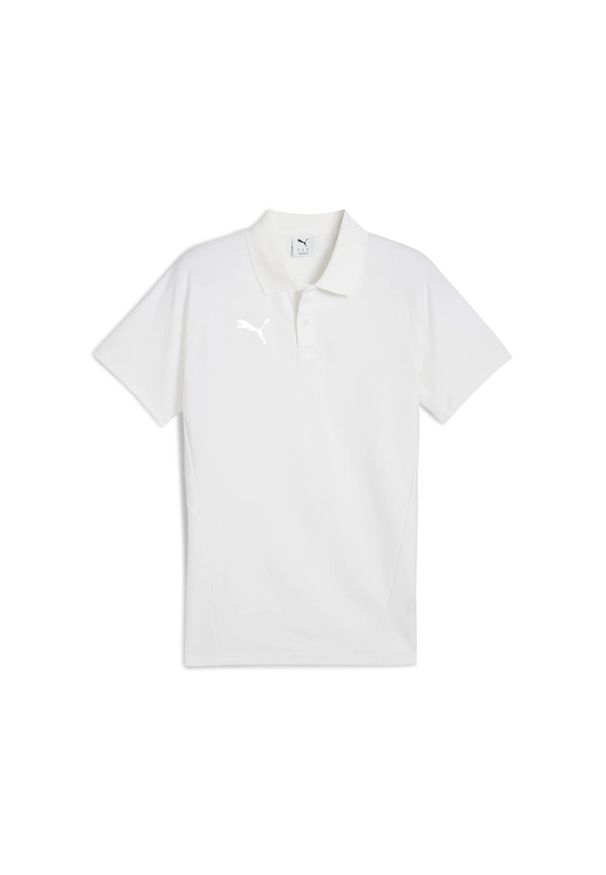 Polo Puma Team Evostripe. Typ kołnierza: polo. Kolor: biały. Styl: sportowy