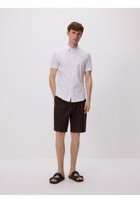 Reserved - Bawełniana koszula slim fit - biały. Kolor: biały. Materiał: bawełna