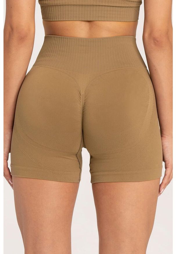 GYM GLAMOUR - Spodenki fitness damskie Gym Glamour push up 2.0. Kolor: żółty. Sport: fitness