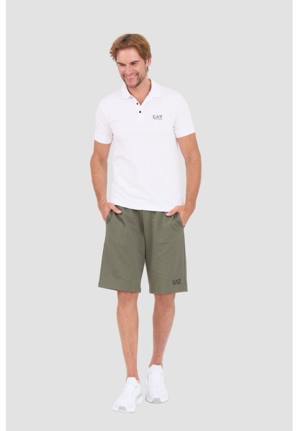 EA7 Emporio Armani - EA7 Biała koszulka polo Ventus 7. Typ kołnierza: polo. Kolor: biały