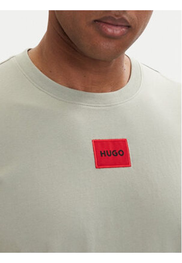 Hugo - HUGO T-Shirt Diragolino212 50447978 Zielony jasny Regular Fit. Kolor: zielony. Materiał: bawełna