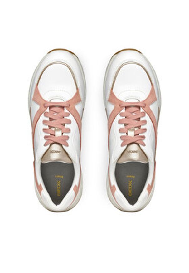 Geox Sneakersy Prometya D46NQA 05422 C1Z7Q Biały. Kolor: biały. Materiał: skóra