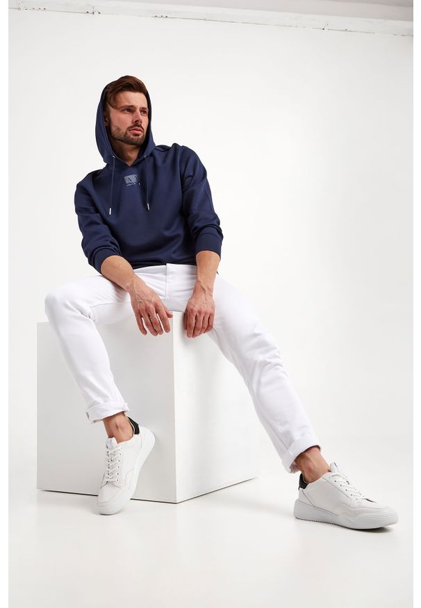 Armani Exchange - Bluza ARMANI EXCHANGE. Typ kołnierza: kaptur. Długość rękawa: długi rękaw. Długość: długie. Wzór: nadruk