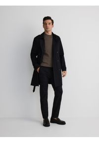 Reserved - Spodnie chino slim z wiskozą - czarny. Kolor: czarny. Materiał: wiskoza #1