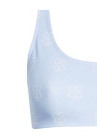 CUORI e PICCHE - Błękitny top od bikini z nadrukiem logo. Kolor: niebieski. Materiał: materiał. Wzór: nadruk #3