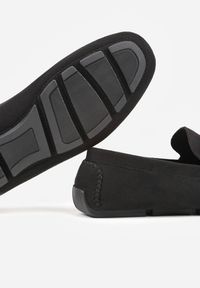 Born2be - Czarne Półbuty Mokasyny z Imitacji Zamszu Sewelka. Okazja: na co dzień. Kolor: czarny. Materiał: zamsz. Styl: klasyczny, casual, elegancki #2