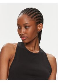 Calvin Klein Swimwear Top KW0KW02481 Czarny Slim Fit. Kolor: czarny. Materiał: bawełna