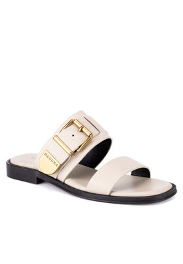 Badura Klapki LOTUS-118261 Biały. Kolor: biały. Materiał: skóra