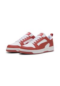 Puma - Sneakersy Rebound V6 Low PUMA White Red Fire. Kolor: czerwony, biały, wielokolorowy. Sport: turystyka piesza, koszykówka