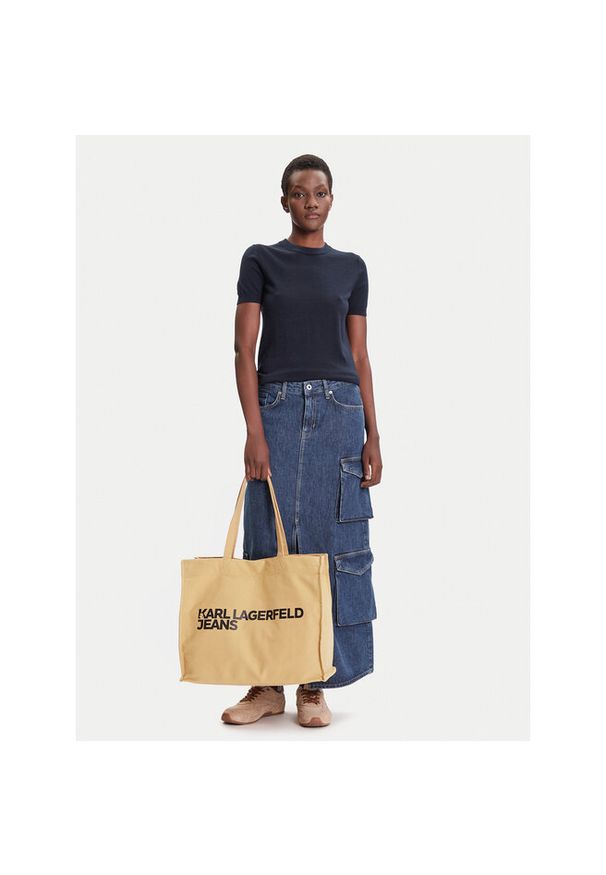 Torebka Karl Lagerfeld Jeans. Kolor: beżowy