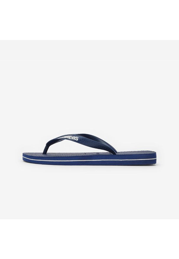Japonki męskie Havaianas Logo Filet. Okazja: na co dzień, na plażę. Kolor: niebieski. Materiał: syntetyk, kauczuk. Sezon: lato. Styl: casual, sportowy