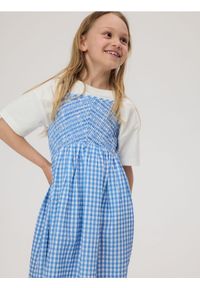 Reserved - Sukienka w kratę - jasnoniebieski. Kolor: niebieski. Materiał: dzianina #1