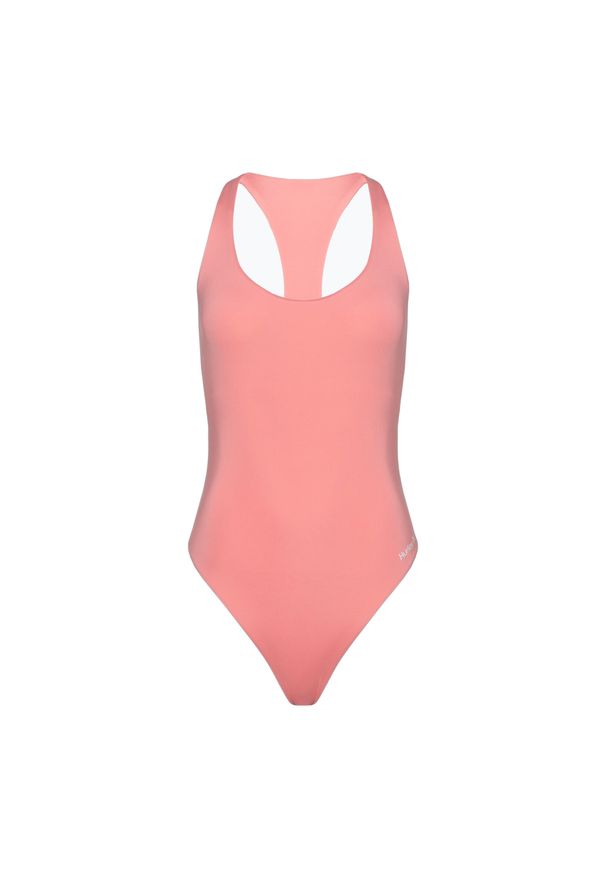 Strój kąpielowy damski Hurley O&O Solid Racerback Moderate One Piece. Kolor: różowy