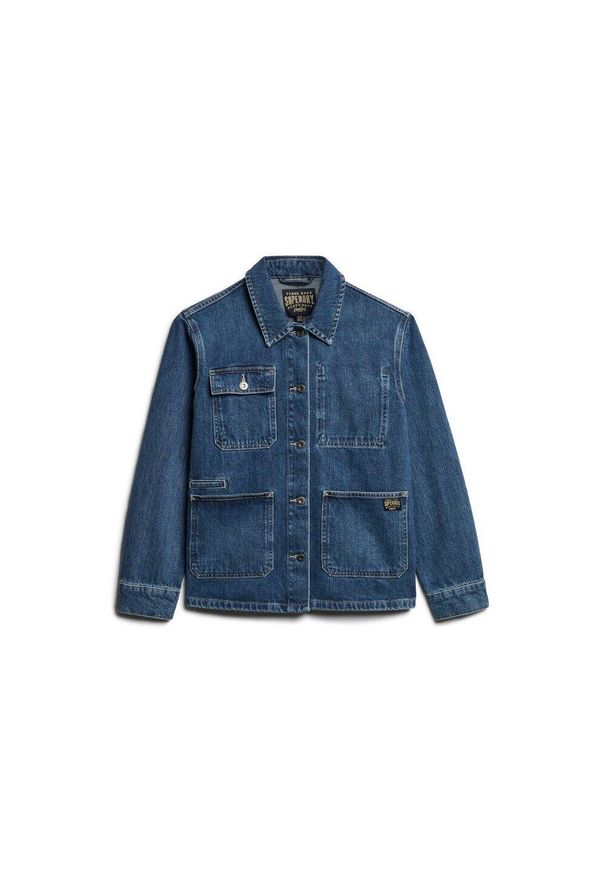 Damska kurtka dżinsowa Superdry Denim Chore. Kolor: niebieski. Materiał: denim