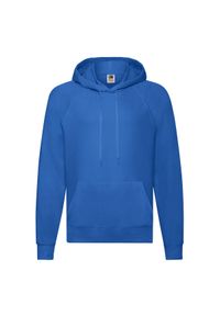 FRUIT OF THE LOOM - Lekka Męska Bluza Z Kapturem. Typ kołnierza: kaptur. Kolor: niebieski