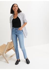 bonprix - Dżinsy ze stretchem straight, mid waist. Kolor: niebieski #2