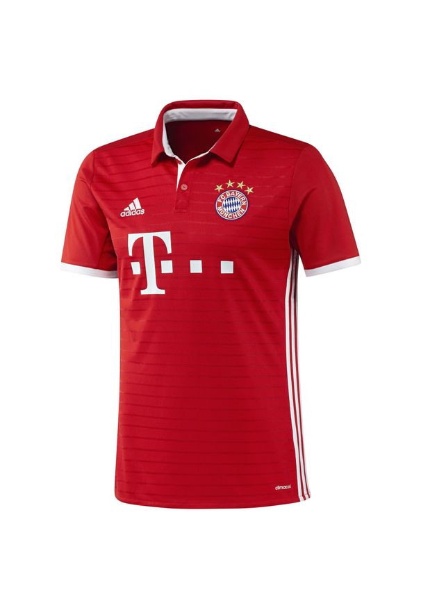 Adidas - Koszulka krótki rękaw do piłki nożnej FC Bayern dla dzieci. Kolor: czerwony. Materiał: materiał, poliester. Długość rękawa: krótki rękaw. Technologia: ClimaCool (Adidas). Długość: krótkie