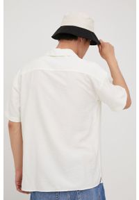 Premium by Jack&Jones koszula męska kolor beżowy regular. Kolor: beżowy. Materiał: tkanina. Długość rękawa: krótki rękaw. Długość: krótkie #2