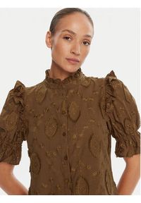 Bruuns Bazaar Bluzka Canterbury Caro BBW4507 Brązowy Regular Fit. Kolor: brązowy. Materiał: bawełna