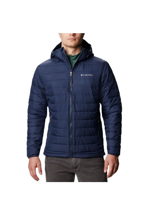 columbia - Kurtka Columbia Powder Lite Hooded Insulated 1693931465 - granatowa. Kolor: niebieski. Materiał: materiał, poliester. Technologia: Omni-Heat (Columbia). Sezon: zima, jesień. Styl: klasyczny