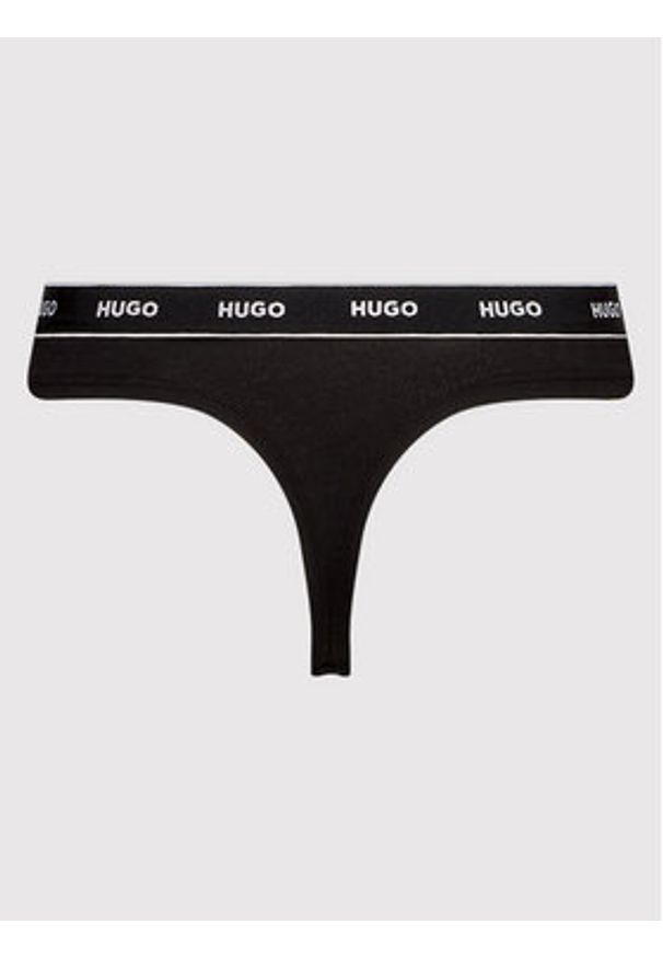 Hugo Komplet 3 par stringów 50469681 Czarny. Kolor: czarny. Materiał: bawełna