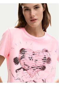 Desigual T-Shirt Core Mickey 26SWTK42 Różowy Regular Fit. Kolor: różowy. Materiał: bawełna #4