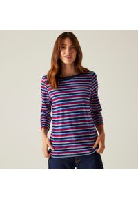 Regatta - Koszulka do chodzenia z rękawem 3/4 damska Bayletta II. Kolor: niebieski, turkusowy, wielokolorowy. Materiał: tkanina. Długość rękawa: długi rękaw. Długość: długie. Sport: turystyka piesza #1