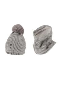 HEAT KEEPER - Zestaw termiczny dla kobiet – Czapka/ocieplacz na szyję – Szary. Kolor: szary. Materiał: poliakryl. Sezon: zima. Styl: sportowy #1