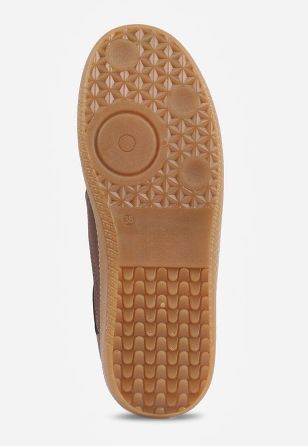 Renee - Brązowe Sneakersy VICES w Stylu Kultowych Tenisówek z Łączonych Materiałów Azivina. Okazja: na co dzień, na imprezę. Kolor: brązowy. Materiał: materiał