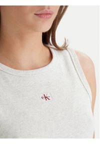 Calvin Klein Jeans Top LV047C201G Beżowy Slim Fit. Kolor: beżowy. Materiał: bawełna #5
