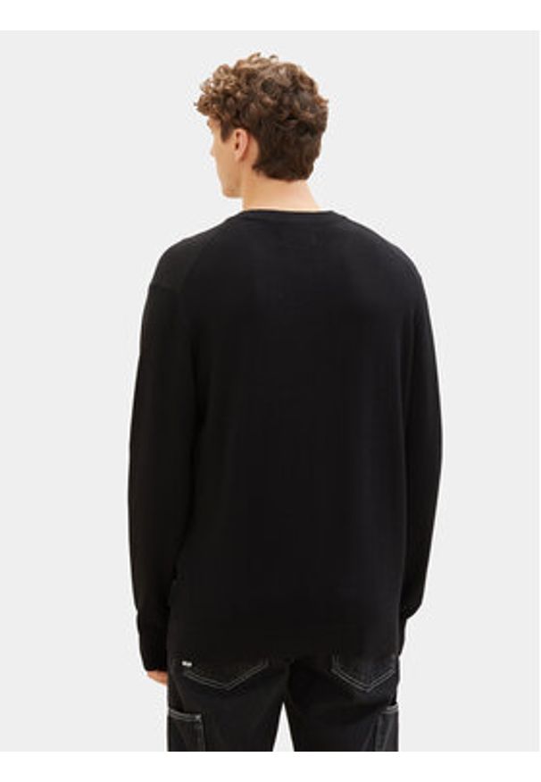 Tom Tailor Denim Sweter 1038285 Czarny Regular Fit. Kolor: czarny. Materiał: bawełna, denim