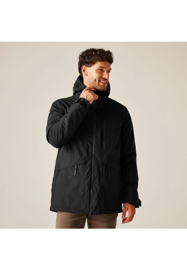Regatta - Kurtka męska przejściowa ocieplana przeciwdeszczowa Balaton. Kolor: czarny. Materiał: puch, materiał. Sport: turystyka piesza