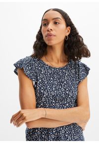 bonprix - Shirt z rękawami z falbanami. Kolor: niebieski #3