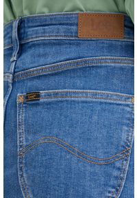 Lee spódnica jeansowa mini ołówkowa. Kolor: niebieski. Materiał: jeans