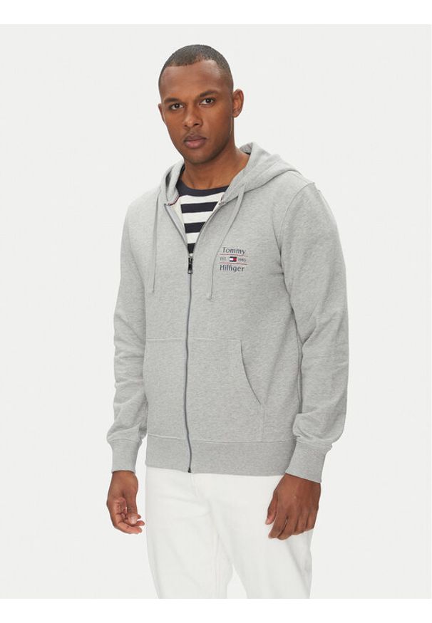 TOMMY HILFIGER - Tommy Hilfiger Bluza MW0MW39250 Szary Regular Fit. Kolor: szary. Materiał: bawełna