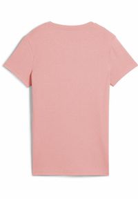 Puma - Damska koszulka prążkowana ESS ELEVATED PUMA Pink Fruit. Kolor: różowy. Materiał: prążkowany. Wzór: haft