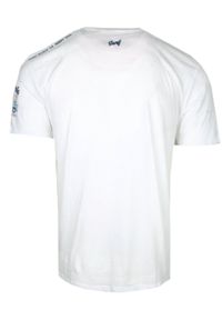 T-Shirt Męski z Nadrukiem - Brave Soul - Biały. Okazja: na co dzień. Kolor: biały. Materiał: bawełna. Wzór: nadruk. Sezon: wiosna, lato. Styl: casual #2