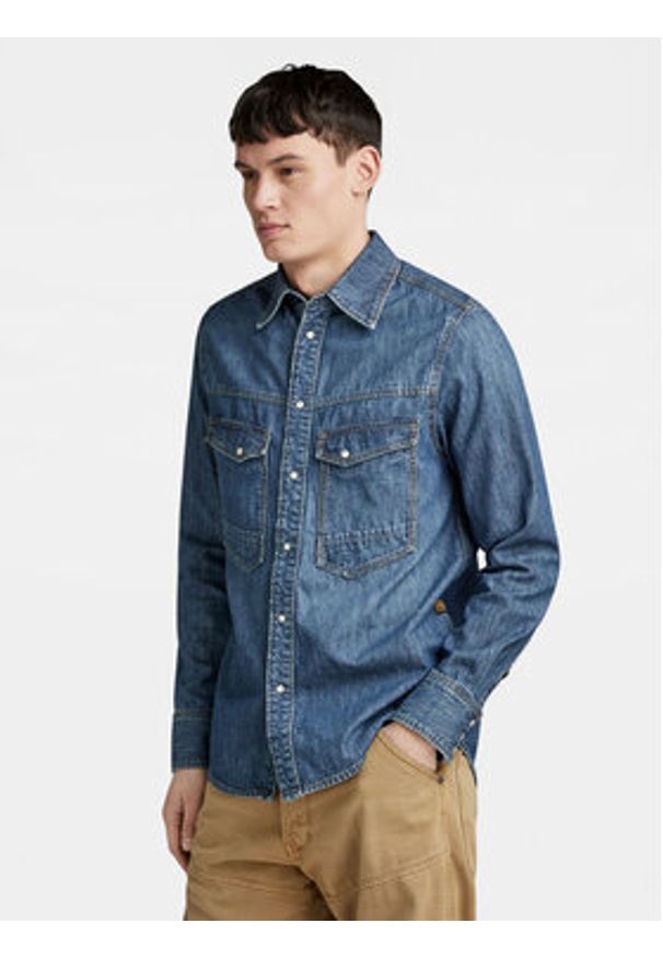 G-Star RAW - G-Star Raw Koszula jeansowa Dakota D23006-D539 Niebieski Regular Fit. Kolor: niebieski. Materiał: bawełna