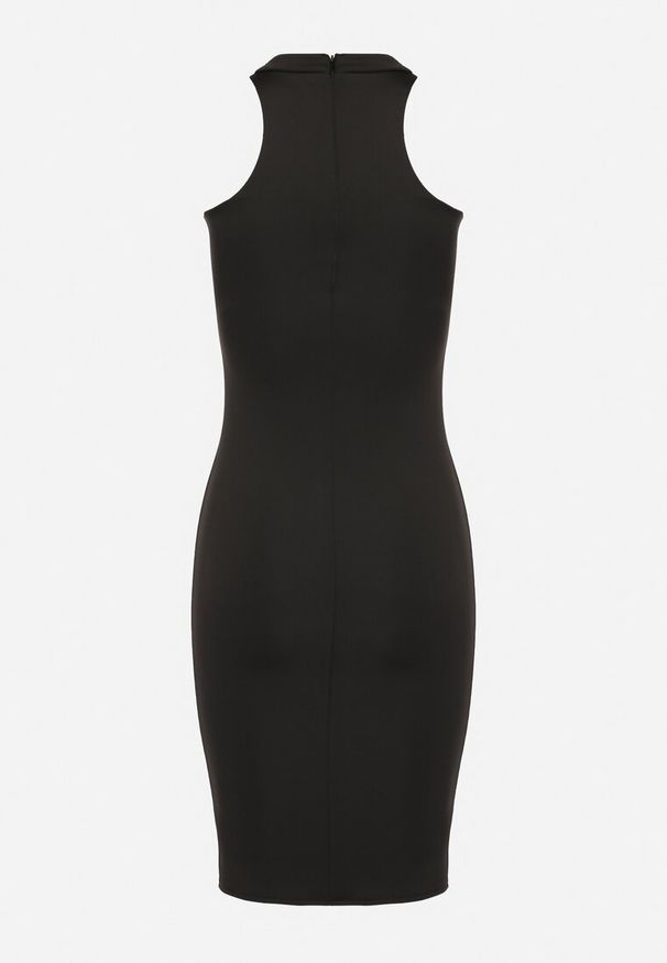 Born2be - Czarna Dopasowana Sukienka Bez Rękawów z Wycięciem przy Dekolcie Galoriena. Okazja: na co dzień. Kolor: czarny. Długość rękawa: bez rękawów. Typ sukienki: proste. Styl: casual, elegancki