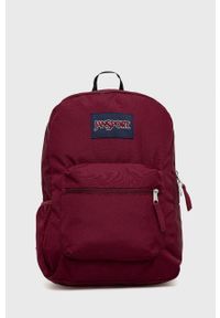 JanSport - Jansport plecak kolor bordowy duży gładki. Kolor: czerwony. Wzór: gładki #1