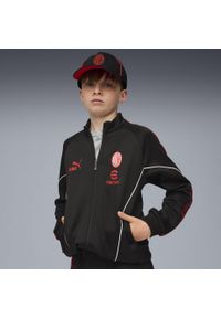 Puma - Młodzieżowa kurtka AC Milan KING Anthem PUMA Black For All Time Red. Kolor: czerwony, wielokolorowy, czarny. Sport: bieganie