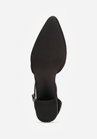 Born2be - Czarne Czółenka Vices na Obcasie z Wkładką ze Skóry Naturalnej Nariri. Okazja: na co dzień, na ślub cywilny, do pracy, na wesele. Zapięcie: sprzączka. Kolor: czarny. Materiał: skóra. Obcas: na obcasie. Styl: casual, elegancki, klasyczny, wizytowy. Wysokość obcasa: średni #4