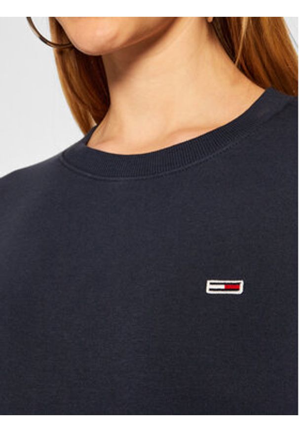 Tommy Jeans Bluza Fleece DW0DW09227 Granatowy Regular Fit. Kolor: niebieski. Materiał: bawełna, syntetyk
