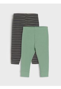 Sinsay - Bawełniane legginsy 2 pack - szary. Kolor: szary. Materiał: bawełna