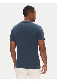 Lacoste T-Shirt TH8725 Granatowy Regular Fit. Kolor: niebieski. Materiał: bawełna