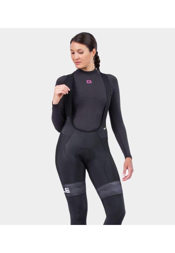 ALÉ CYCLING - Spodnie rowerowe damskie Alé Mild nero. Kolor: wielokolorowy, biały, czarny. Sport: kolarstwo