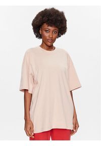 outhorn - Outhorn T-Shirt TTSHF444 Różowy Relaxed Fit. Kolor: różowy. Materiał: bawełna